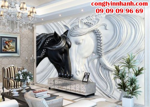 In giấy dán tường hình con ngựa