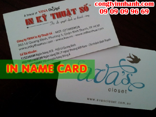 In name card giá rẻ, name card in và cán mờ 2 mặt tại In Kỹ Thuật Số